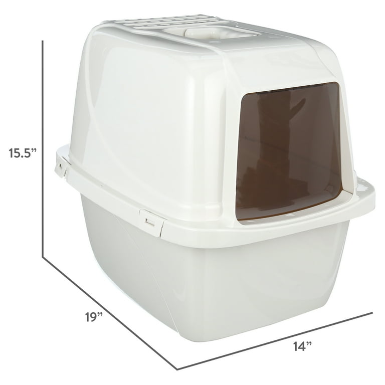 nekochan 静床12SW Van Ness Enclosed Cat Litter Pan with Zeolite Air Filter, Odor