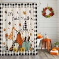 thumbnail image 2 of Shower Curtain 36"W x 72"L It's Fall Y'all Thanksgiving Gnomes Pumpkins Fabric Shower Curtains Set with Hooks Water Repellent Bathroom Curtains Machine Washable Bathroom Accessories, 2 of 6