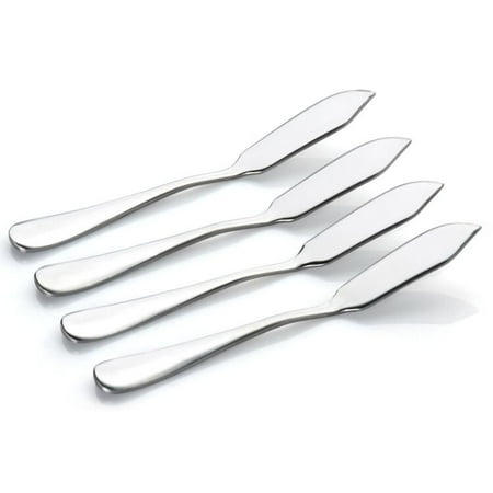 Sterling Dessert Knife - Set of 4 Stainless Butter Knives Utensil Cutlery Luxury Cream Cheese Dessert Jam Spreader