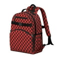 thumbnail image 2 of Black and Red Checkered Backpack for School,Cute School Bag,Schoolbag with Adjustable Shoulder Straps & Padded Back,15.25"x11.5"x5.25", 2 of 6