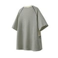 thumbnail image 2 of Men's Cotton Short Sleeve T-Shirts Plain Crew Neck Tee Lightweight Basic Layer Shirts Tops Slim Fit Beige XXL, 2 of 3