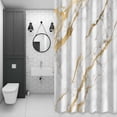 thumbnail image 4 of White Gold Marble Shower Curtain for Bathroom Decor, Abstract Marble Texture Contemporary Waterproof Fabric Shower Curtain, 48"x72" Set with 12 Hooks, 4 of 9