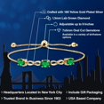 thumbnail image 2 of Gem Stone King 1.82 Ct Green Nano Emerald E-F Lab Grown Diamond 18K Yellow Gold Plated Silver Bracelet for Women, 2 of 5
