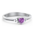 thumbnail image 1 of Birthstone Heart Ring with Shoulder Accents - Amethyst (February), 1 of 4