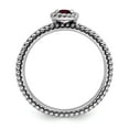 thumbnail image 2 of Sterling Silver Stackable Expressions Checker-cut Cr Ruby Antiqued Ring - Size 10, 2 of 3