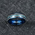 thumbnail image 2 of 8mm Plated Blue Lasa Tungsten Carbide Rings with Antlers + Turquoise, 2 of 5