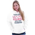 thumbnail image 3 of Wife Husband Loves Fishing Cute Girly Women Plus Size Graphic Pullover Hoodie Brisco Brands 5X, 3 of 4