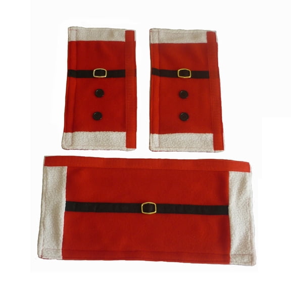 NICEXMAS Refrigerator Handle Covers Non-Woven Fabric Red 3 Pcs