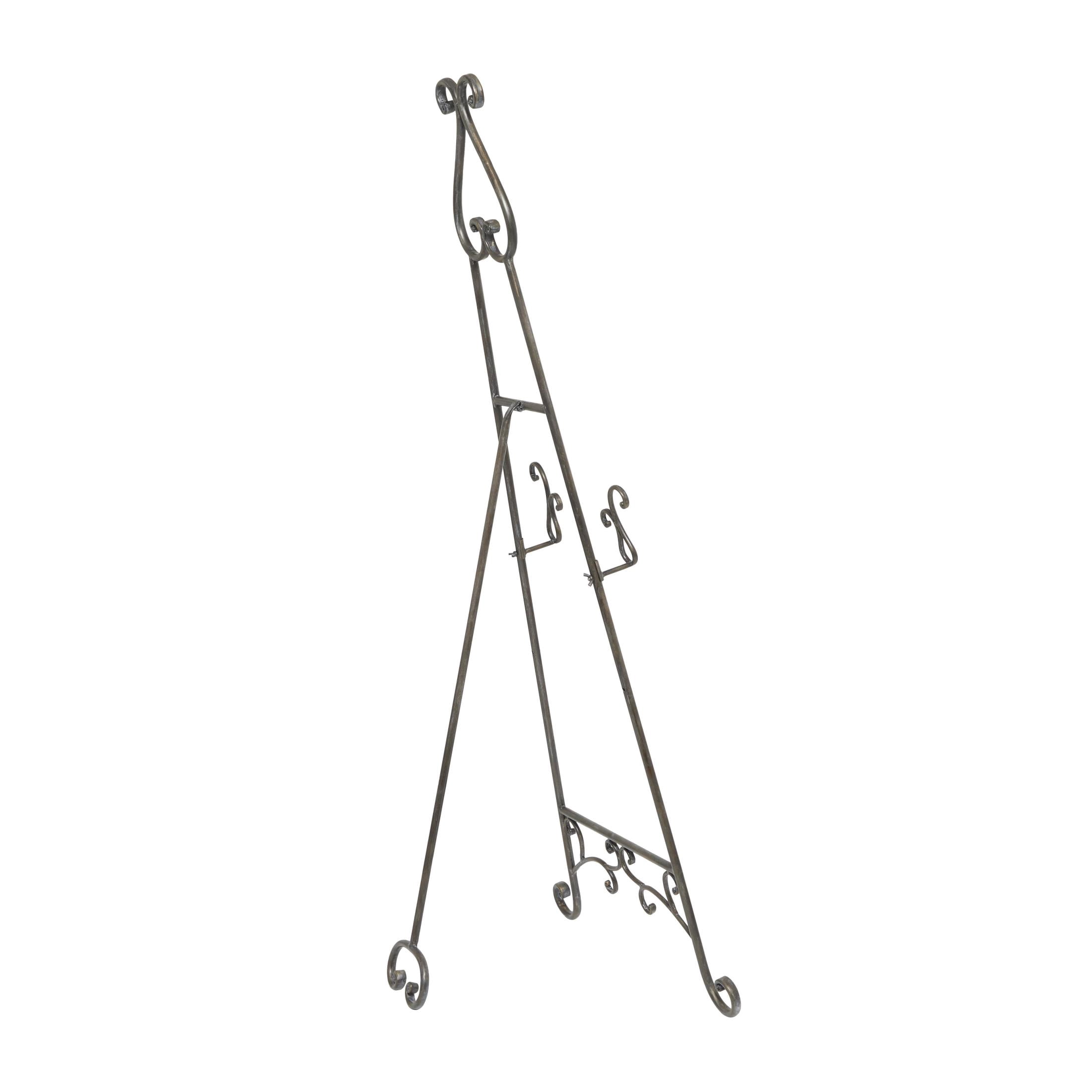 DecMode 16" x 55" Bronze Metal Tall Adjustable Floor 2 Tier Scroll Easel, 1-Piece