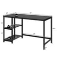 thumbnail image 2 of Gymax Bureau d'Ordinateur 47 Pieds' Table d'Étude Poste de Travail Maison avec Étagère Réglable Noir, 2 of 10