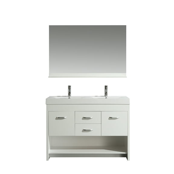 Design Element Citrus 48" Double Sink Bathroom Vanity Set in White