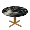 thumbnail image 3 of WYYP Cute Cat Round Tablecloth - Great for Home Kitchen/Parties/Holiday Dinner - 100% Polyester Fiber - Mother's Day White, 3 of 8