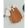 thumbnail image 3 of Fortune Baby Boy Polo Romper Tops Infant Short Sleeve Contrast Color Summer Bodysuits, 3 of 8