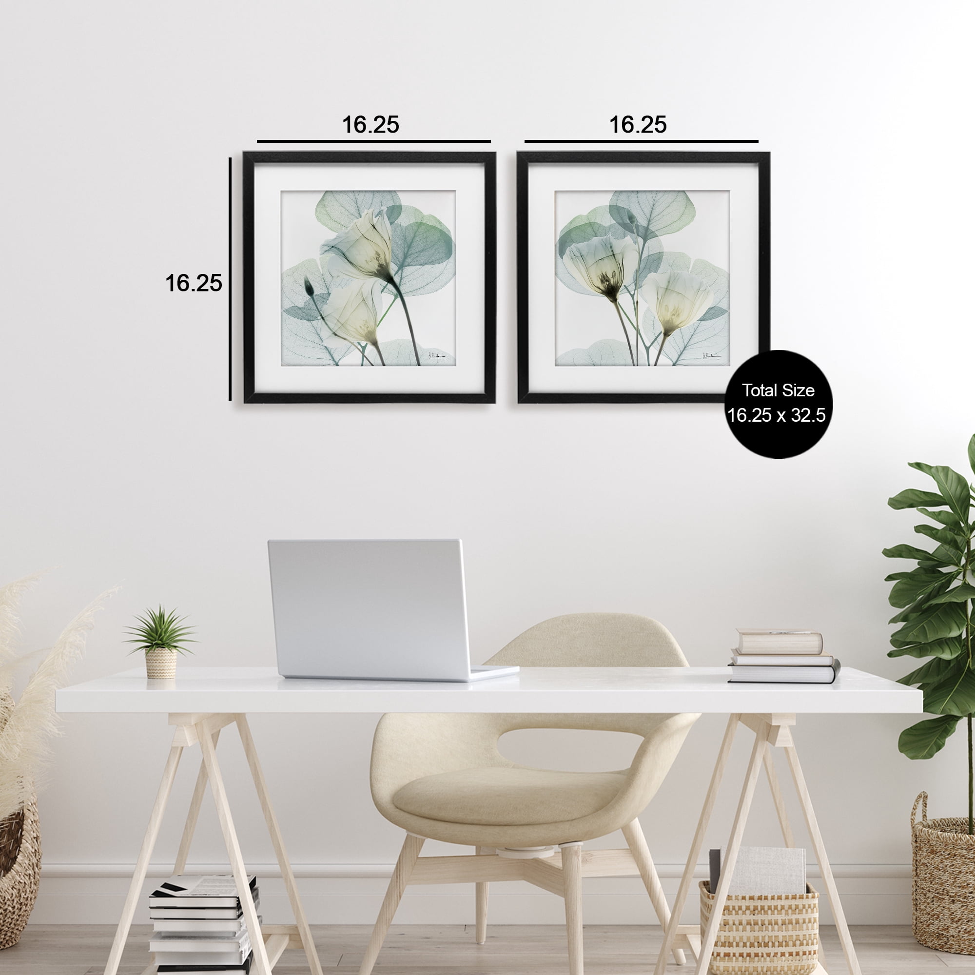 Stupell Industries Divine Fate Flowers 2 Piece Black Framed Print Under Glass Set, design by Albert Koetsier