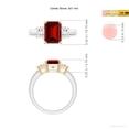 thumbnail image 5 of ANGARA Lab Grown 3 Ct Ruby and Lab Diamond Three Stone Ring for Women in 14K White & Yellow Gold (Size-9x7mm) | July Birthstone, Birthday, Anniversary, Jewelry Gift for Women | Lab-Grown Ruby Ring, 5 of 7