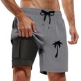 thumbnail image 1 of Xdzjlr Running Shorts For Men,Swim Trunks With Compresssion Liner Inseam Board Bathing Suit With Pockets Leisure Running Shorts For Men, 1 of 4