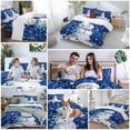 thumbnail image 5 of Christmas Blue Snowman Comforter Set California King Size, Xmas Balls Snowflake Soft Bedding Set for Man Woman, 4 Pieces Duvet Cover Set with Fitted Sheet, 2 Pillowcases, 5 of 9