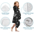 thumbnail image 7 of Black White Gothic Butterfly Sun Moon Flower Pattern Hooded Bath Towel，50"x30" for Ages 3 To 12 Kids, Quick Dry Lightweight Soft Microfiber Hood Beach Towel Cover Up for Kids, 7 of 7