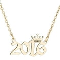 thumbnail image 2 of AYYUFE Number Pendant Year Necklace Crown Stainless Steel Exquisite Chain Women Necklace Birthday Gift, 2 of 8