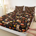 thumbnail image 5 of Manfei Fall Fox Animal Bed Sheets for Kids, Autumn Pumpkin Leaf Full Size Sheets, 4-Piece, 1 Flat Sheet, 1 Fitted Sheet and 2 Pillowcases, 5 of 6