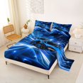 thumbnail image 2 of Erosebridal Race Car King Sheets, Speed Light Bedding, Blue White 4 Pieces (1 Flat Sheet, 1 Fitted Sheet and 2 Pillowcases), 2 of 6