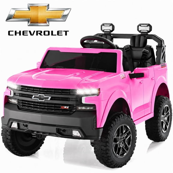 Conchico Licensed Chevrolet Silverado 24V 2 Seater Powered Ride-On Truck w/Remote & Durable Wheels, Pink