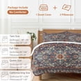 thumbnail image 6 of 3 Piece Retro Boho Duvet Cover Set Twin Size,Microfiber Comforter/Quilt Cover with Corner Ties and 2 Pillowcases,Rustic Flowers Modern Geometric Abstract Art All Season Bedding with Zipper Closure, 6 of 8