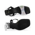 thumbnail image 4 of BLISSFUL STEP Women's Rhinestone Clear Block Heeled Ankle Strap Sandals Black (Size 9.5), 4 of 7