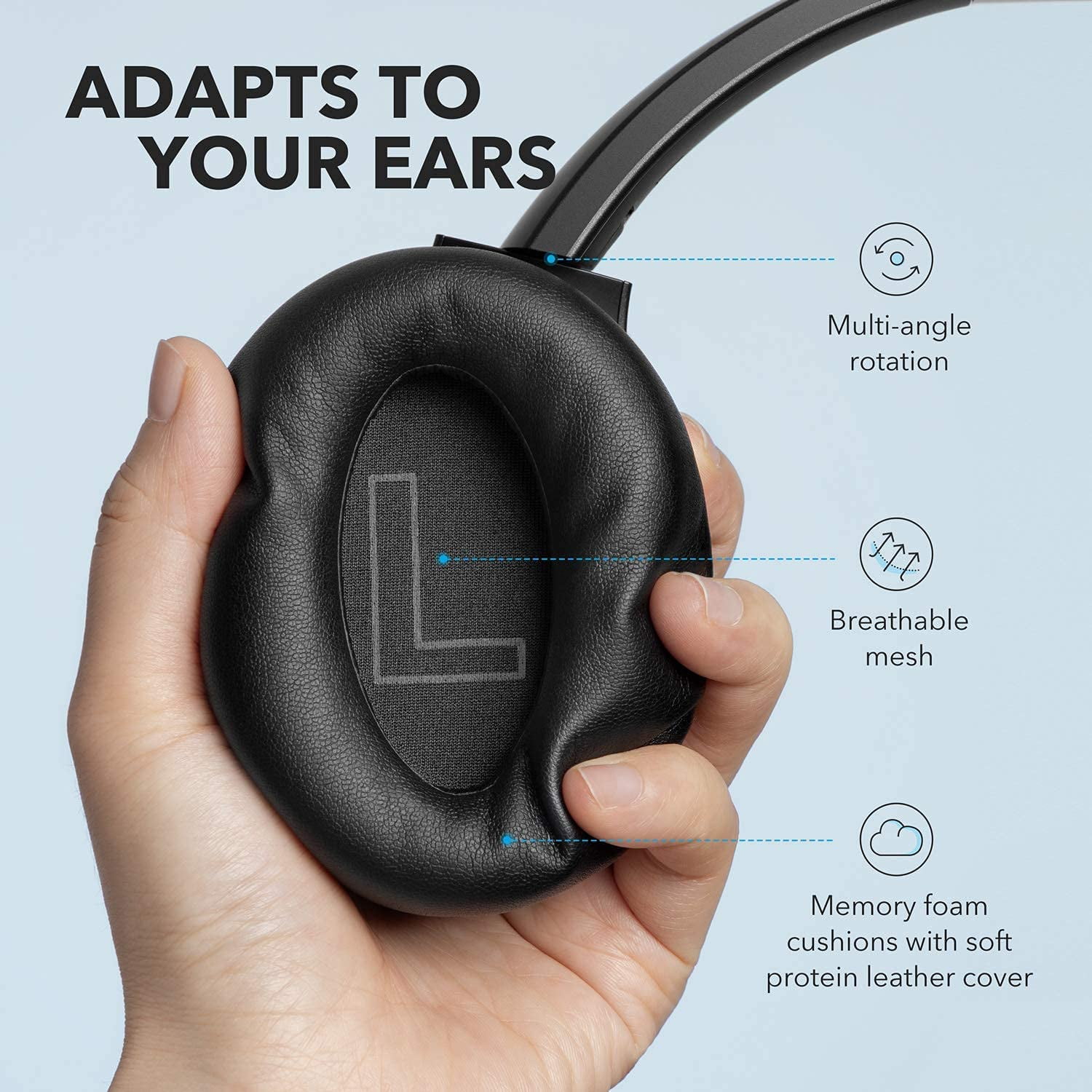 Anker Soundcore Life Q20 Hybrid Active Noise Cancelling Headphones with 40H Playtime, Hi-Res Audio, Deep Bass