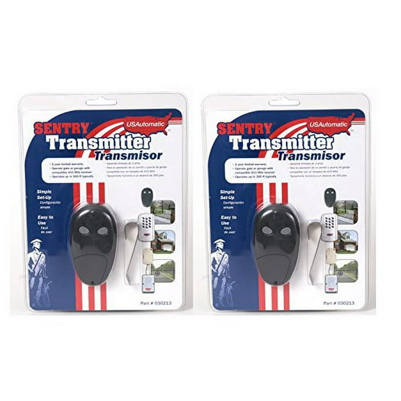 USAutomatic, 2-Pack 030213-2 Two Button Transmitter Remote for Sentry Gate Operators