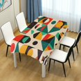 thumbnail image 4 of Yayeee Tablecloths 54" x 54" Rectangle Wrinkle Resistant Party Table Cover, Beige Geometric, 4 of 8