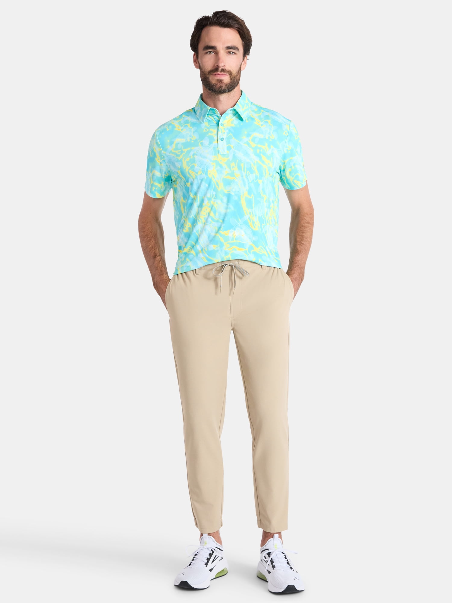 Birdie Bound Men's and Big & Tall Men's Novelty Print Golf Polo Shirt, Sizes XS-4XLT