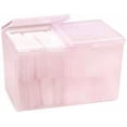 thumbnail image 1 of 2 Grids Plastic Cotton Pad Organizer Holder Dispenser Makeup Organizer Cotton Swab Holder Container Cosmetic Storage Nail Art Organizer 2 Grids Storage Box Pink, 1 of 5