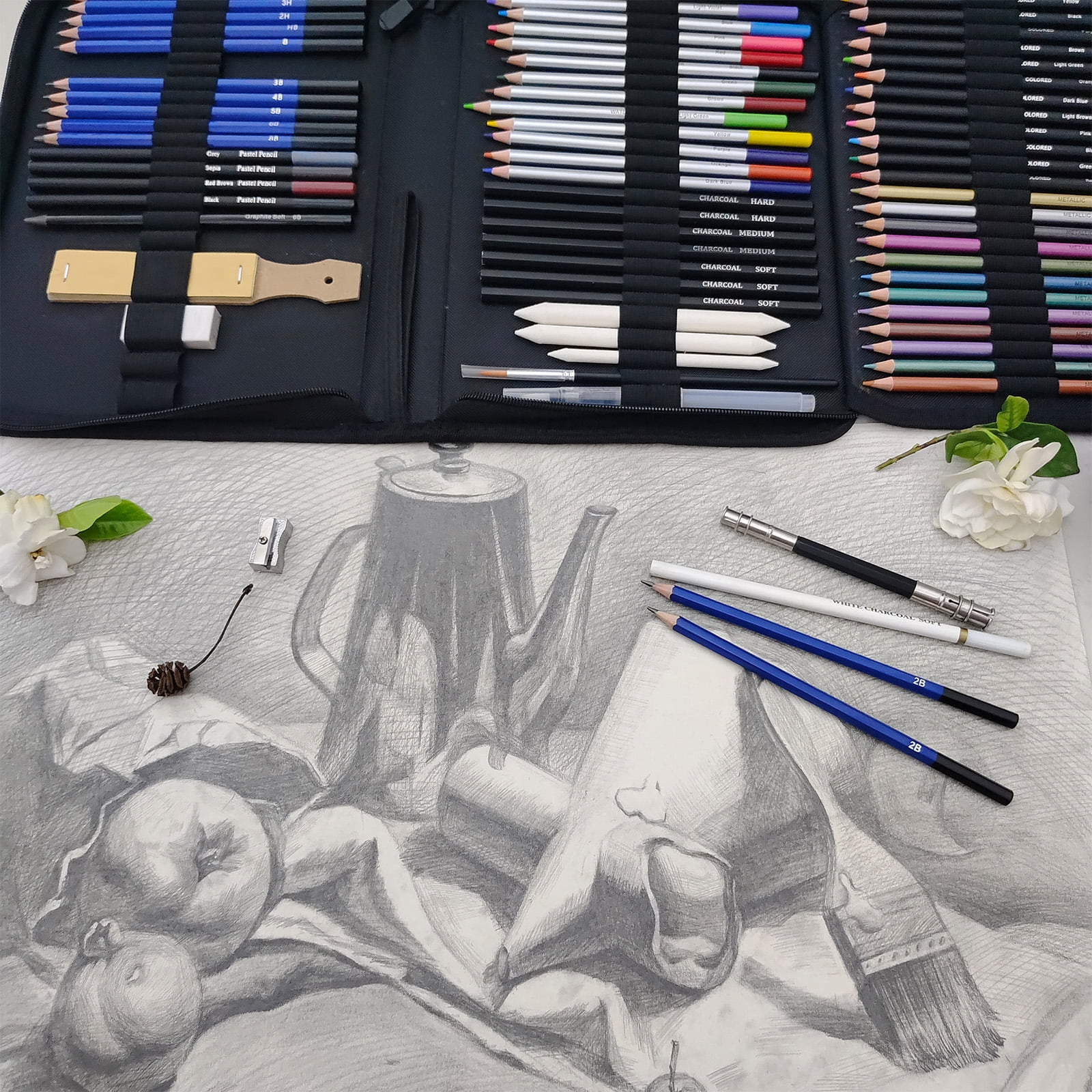 Vnzil 72 Pack Drawing Set Sketching Kit, Art Supplies for Artists