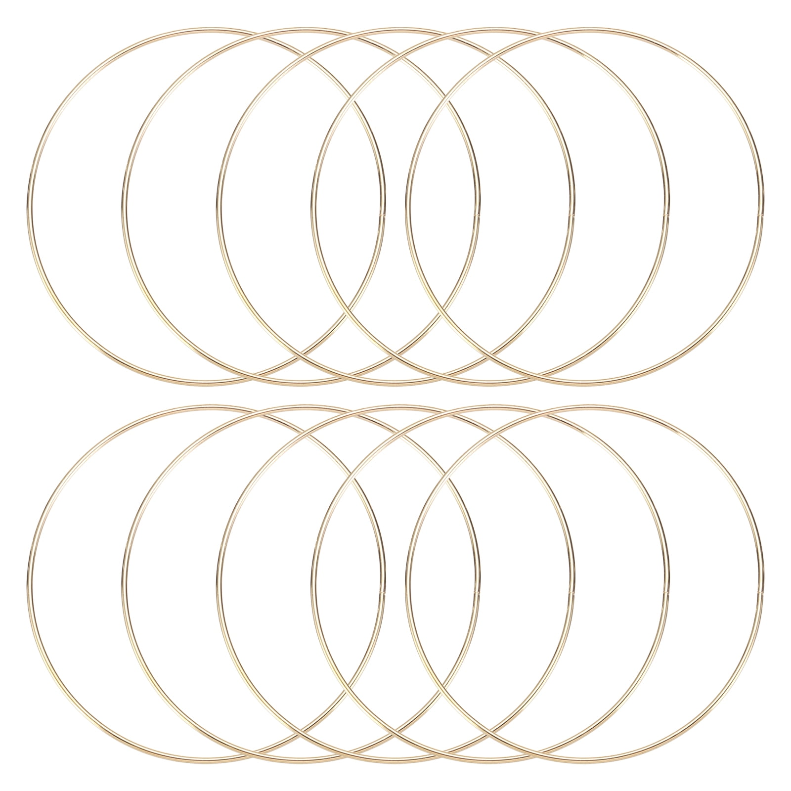 Uxcell 10 Pcs Dream Catcher Rings Metal 6" Macrame Hoops Rings for DIY Crafts Plant Hangers Gold