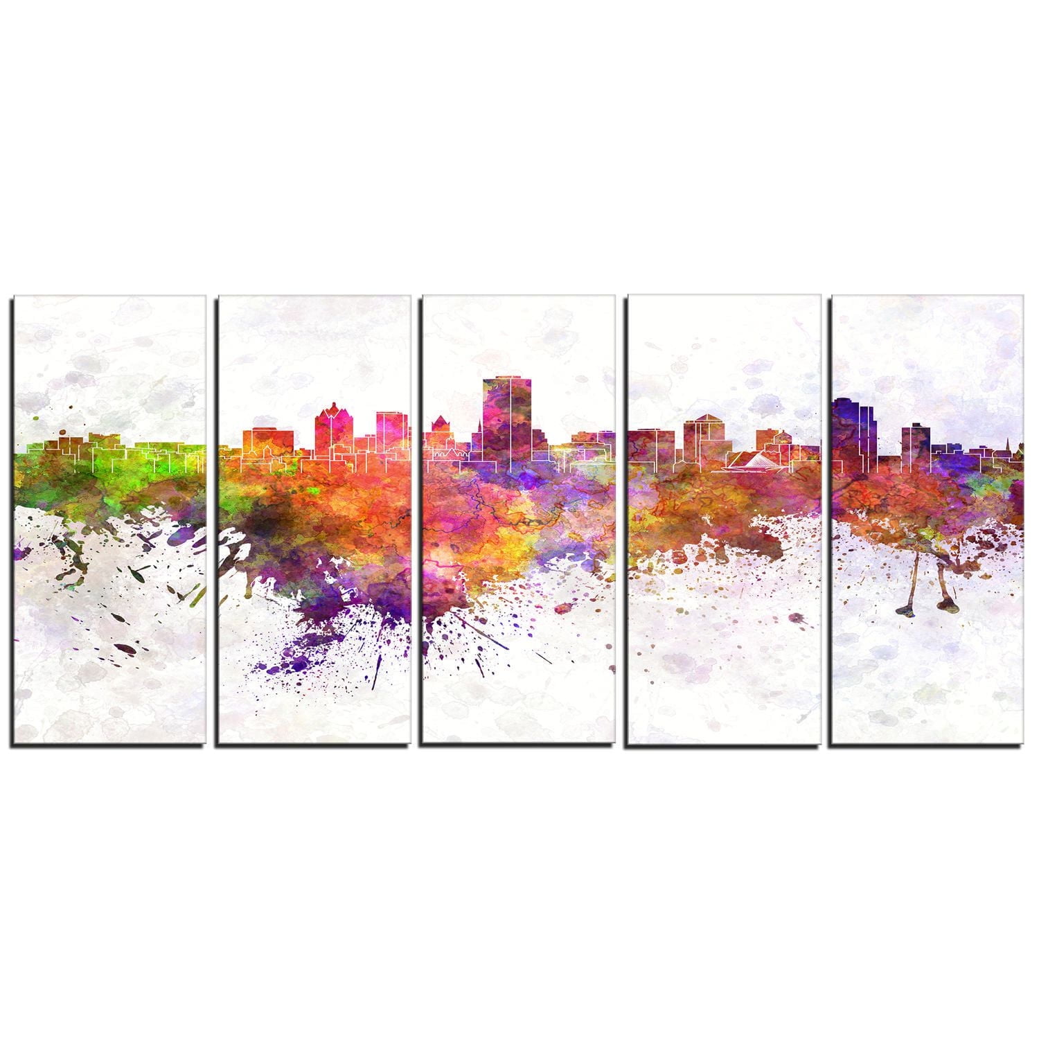 Design Art Milwaukee Skyline Canvas Print