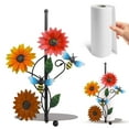 thumbnail image 2 of Dusknt Wrought Iron Table Tissue Holder Bee Style Tricolor Flower, Rack,Countertop Metal Paper Towel Holder Flowers Christmas Vertical Tissue Holder Rack Kitchen Roll Paper Stand Organizers, 2 of 6