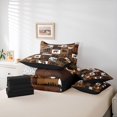thumbnail image 6 of Homewish Bohemian Checkered Animals 7 Pieces Full Size Bedding Sets,Vintage Deer Bear Full Size Bed in a Bag,Brown,Black Reversible, 6 of 8