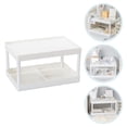 thumbnail image 4 of TOYMYTOY 1Pc White Desktop Storage Shelf Double Layer Stand for Sundries and Stationery, 4 of 7