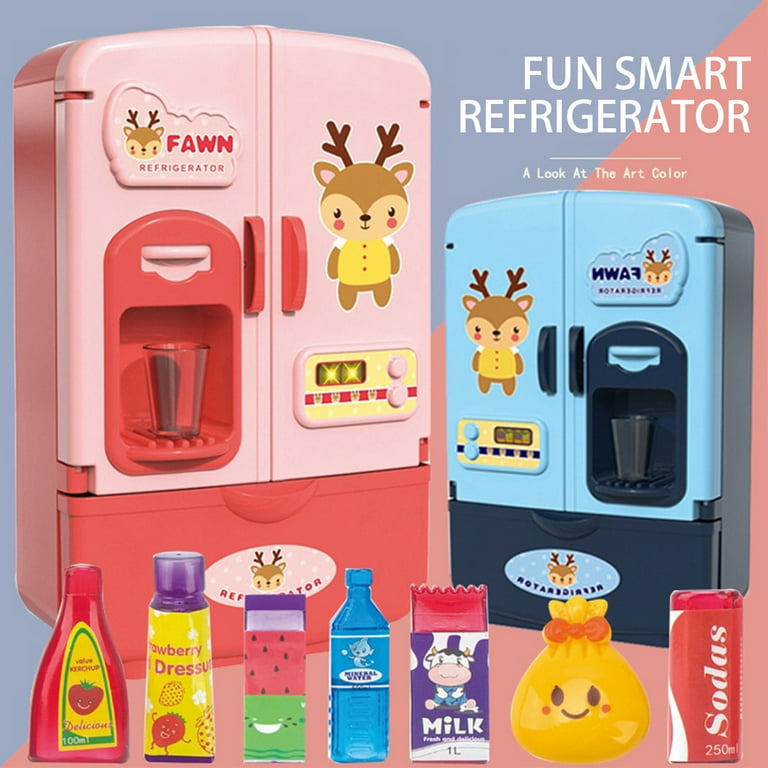 32Pcs Toy Fridge Electric Simulation Mini Toy Refrigerator with