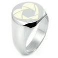 thumbnail image 1 of Sterling Silver Camera Shutter Heart Engraved Round Flat Top Polished Ring, 1 of 1