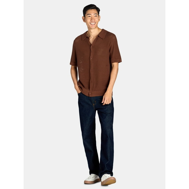 Willow Green Textured Knit Polo – Vustra