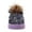 Purple, variant on EnJoCho Women'S Cozy Pom Pom Knit Hat Ladies Chic Pom Pom Beanie Women Outdoor Warm Knitted Hat Dyed Ball Sequined Hat Ear Protection Hat In Winter Matching Color Block Pom Beanie