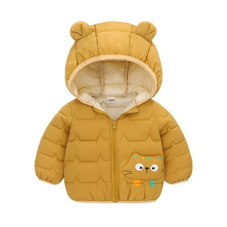 

Toddler Girls Boys Down Coats Jackets Kids Winter Hooded Puffer Coat Outwear 1-6T