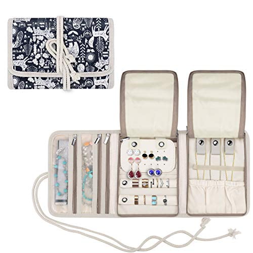 Earr... Details about   Teamoy Travel Jewelry Roll Jewelry Storage Bag Organizer for Necklaces 