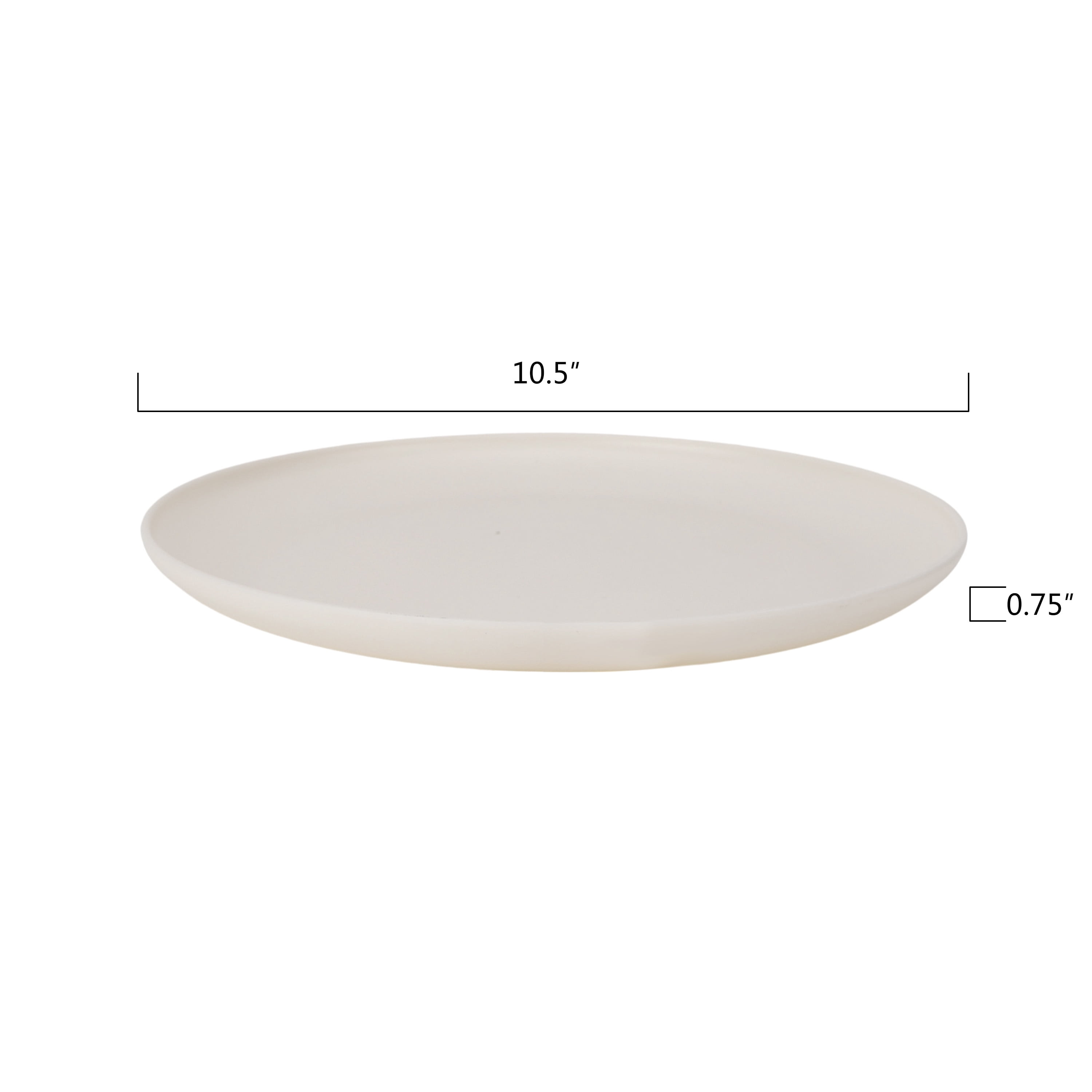 Mainstays 10.5 inch Round Plastic Plate, Cream