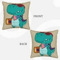 thumbnail image 3 of Kll Cool Dino Playing Skateboard Decorative Throw Pillow Covers Velvet Soft For Couch Sofa Bedroom Living Room Outdoor -16"X16", 3 of 8