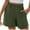 Army Green-02, variant on REALiKUN Linen Shorts for Women Wide Leg Pants High Waisted Casual Dressy Ruffled Summer Beach Shorts with Pockets