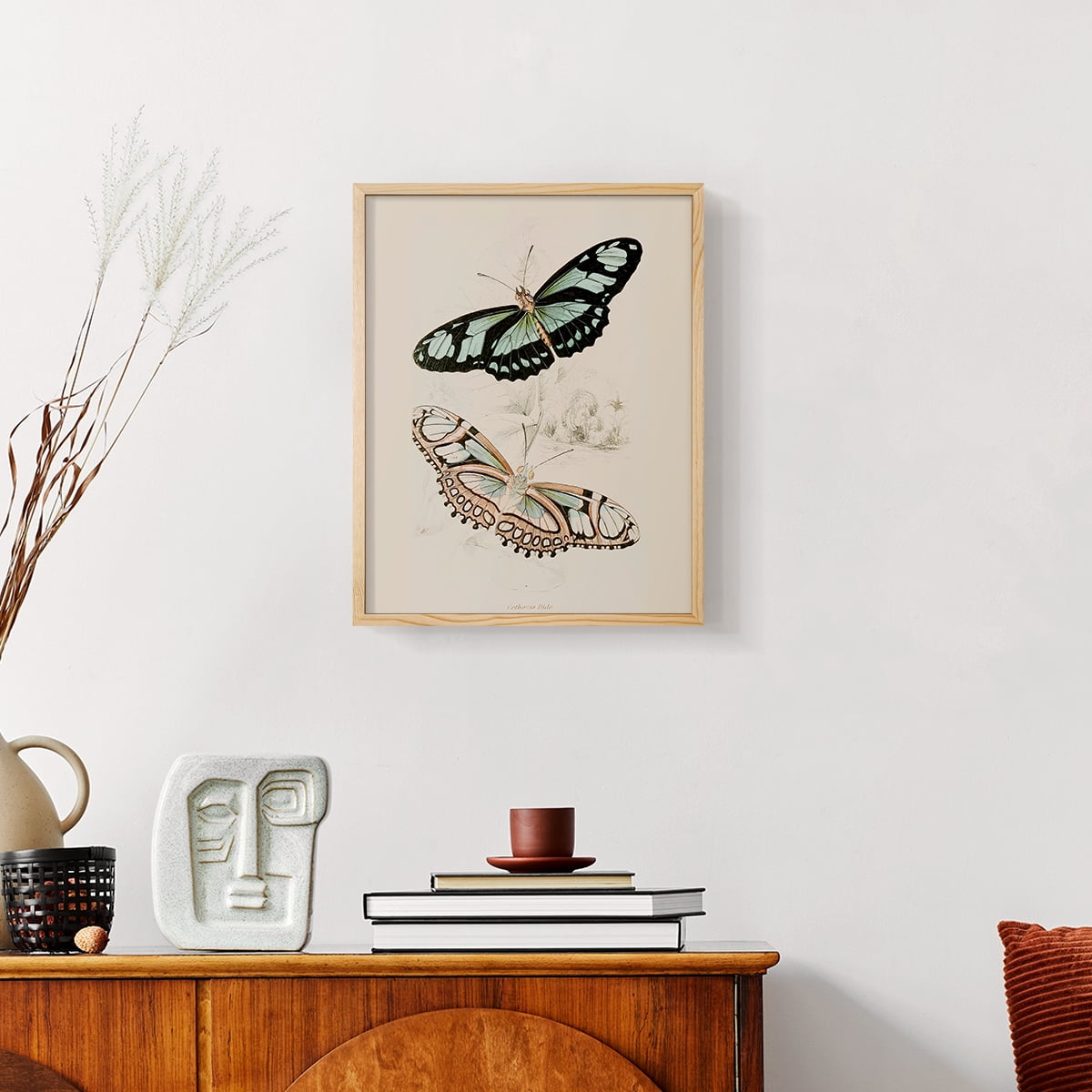 Vintage Animal Print L - 14in. x 11in. Vintage Framed Print in Natural Wood Frame