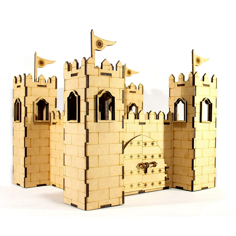StonKraft Wooden 3D Puzzle Castle Fort - DIY Miniature Model Kit -  Construction Toy - Modeling Kit - School Project - Easy to Assemble, Home  Decor